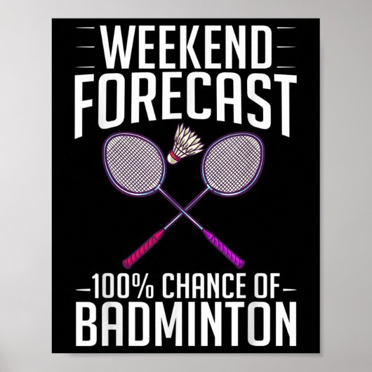 Badminton Shuttle Racket Birdie Player Poster (Voorkant)
