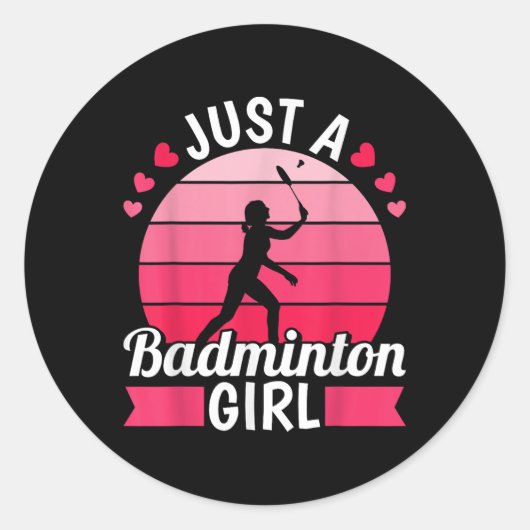 Badminton Shuttle Racket - Racquet Just A Badminto Ronde Sticker (Voorkant)