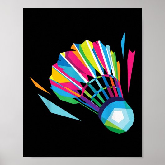 Badminton Shuttle Racket Sport Badminton Pop Art Poster (Voorkant)