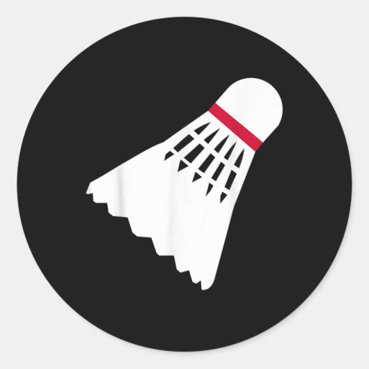 Badminton Shuttle Ronde Sticker (Voorkant)