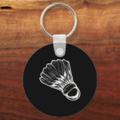 Badminton Shuttle Sketch Badmintonist Sleutelhanger (Voorkant)