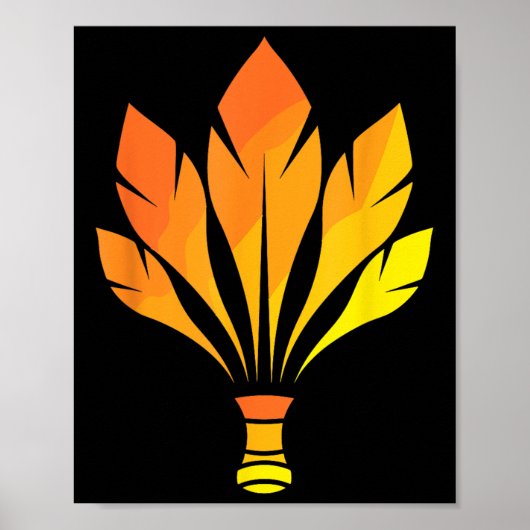 Badminton Shuttle Speler Veerbal Poster (Voorkant)