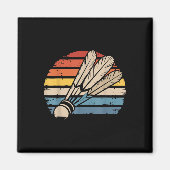 Badminton Shuttle Sunset Distressed Funny Shuttle Magneet (Voorkant)