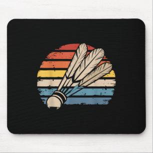 Badminton Shuttle Sunset Distressed Funny Shuttle Muismat
