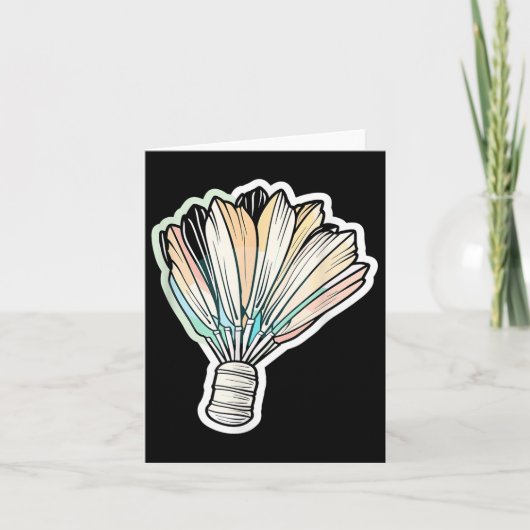 Badminton Shuttle Tekening Badmintonist  Kaart (Voorkant)