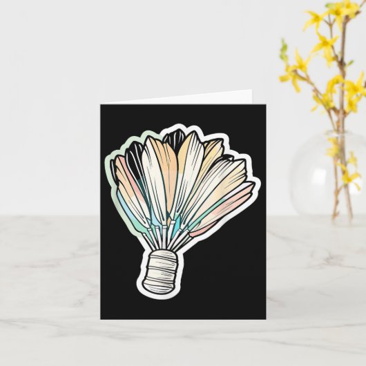 Badminton Shuttle Tekening Badmintonist  Kaart (Gele Bloem)