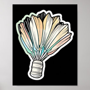 Badminton Shuttle Tekening Badmintonist Poster