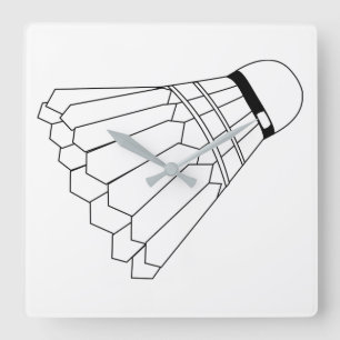 Badminton Shuttle Vierkante Klok