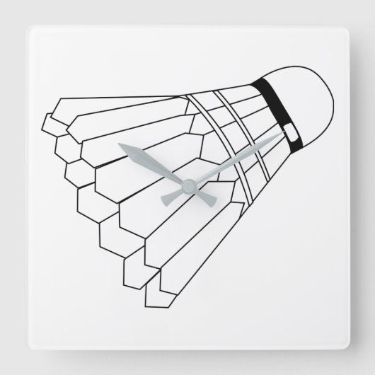 Badminton shuttle vierkante klok (Voorkant)