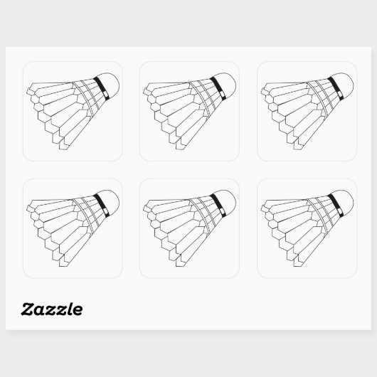 Badminton Shuttle Vierkante Sticker (Vel)