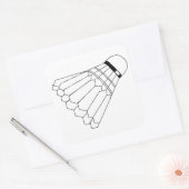 Badminton Shuttle Vierkante Sticker (Envelop)