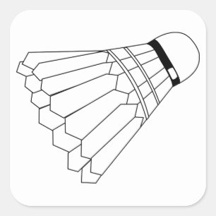 Badminton Shuttle Vierkante Sticker