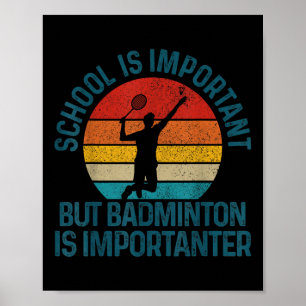 Badminton Shuttle Vintage Slogan Grappig Cadeau Poster