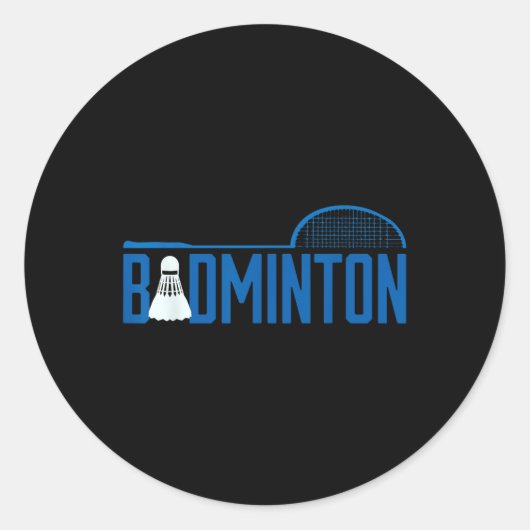 Badminton shuttle voor badmintonspeler mannen ronde sticker (Voorkant)