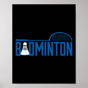 Badminton shuttle voor badmintonspelers mannen poster