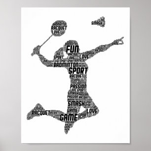 Badminton Shuttle Vrouwen Meisjes Poster