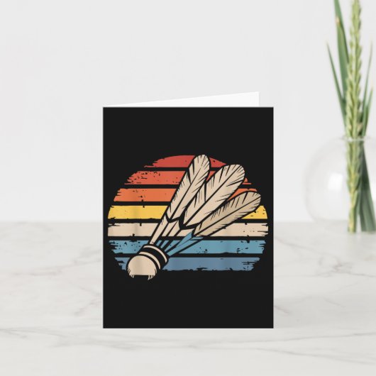 Badminton Shuttle Zonsondergang Gedistresseerde Gr Kaart (Voorkant)