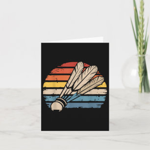 Badminton Shuttle Zonsondergang Gedistresseerde Gr Kaart