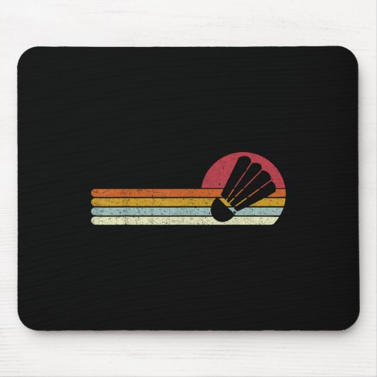 Badminton Shuttle Zonsondergang Versleten Muismat (Voorkant)