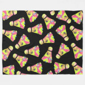 Badminton Shuttlecock Art Kleurrijk patroon cadeau Fleece Deken (Voorkant (Horizontaal))