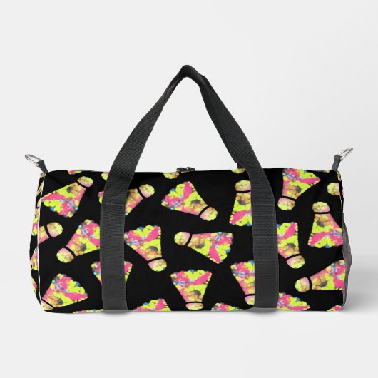 Badminton Shuttlecock Art Kleurrijk patroon cadeau Plunjezak (Voorkant)