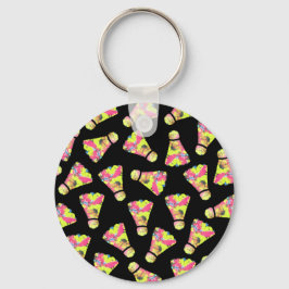 Badminton Shuttlecock Art Kleurrijk patroon cadeau Sleutelhanger