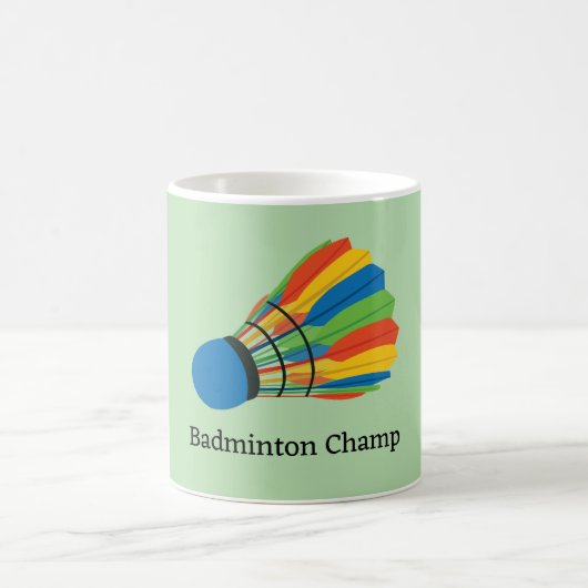 Badminton Shuttlecock Design Coffee Mok (Center)