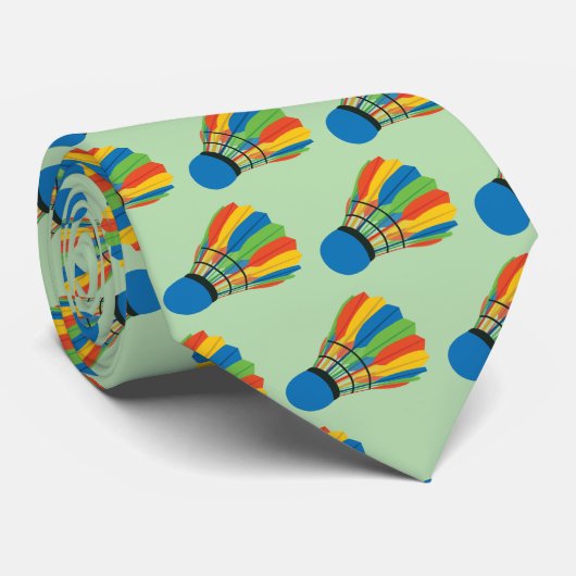 Badminton Shuttlecock Design Stropdas (Opgerold)