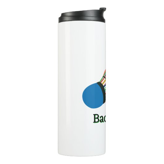 Badminton Shuttlecock Design Thermosbeker (Gedraaid links)