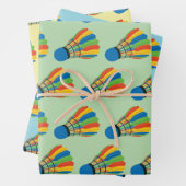 Badminton Shuttlecock Design Wrapping Paper (In situ)
