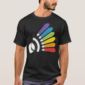 Badminton Shuttlecock Rainbow met Badminton Dre T-shirt