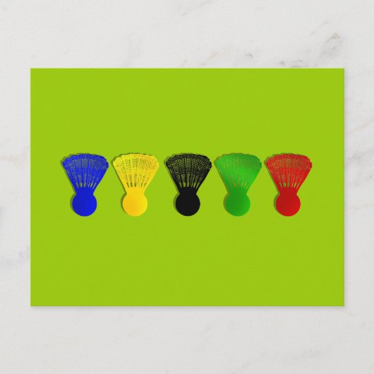 badminton shuttlecocks briefkaart (Voorkant)