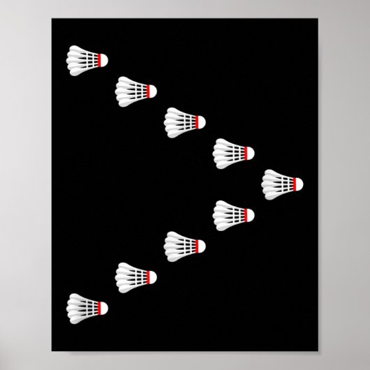 Badminton - Shuttle's vliegend in V-formatie Poster (Voorkant)