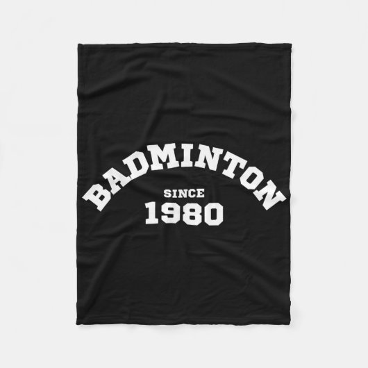 Badminton sinds 1980 Sportief Racket Shuttle Spele Fleece Deken (Voorkant)