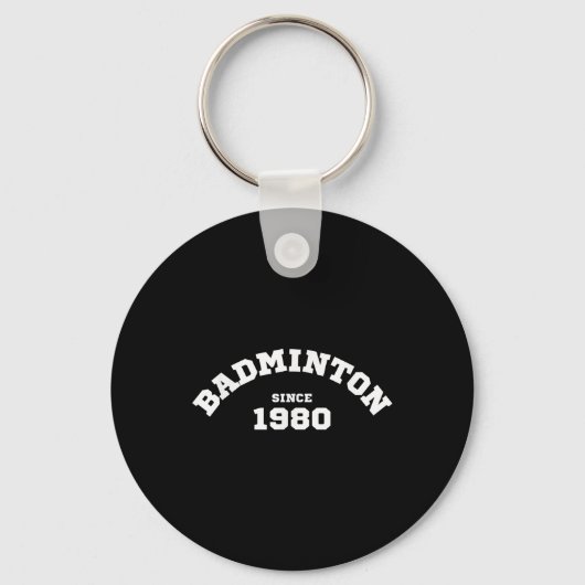 Badminton sinds 1980 Sportief Racket Shuttle Spele Sleutelhanger (Voorkant)