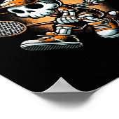 Badminton skelet met racket en shuttle poster (Hoek)