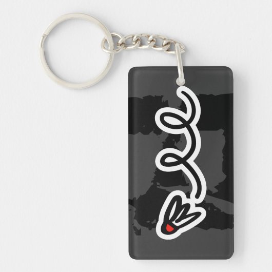 Badminton-sleutelhanger met pendeltekening sleutelhanger (Voorkant)