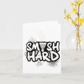 Badminton Smash Harde Kampioenscadeau Kaart (Gele Bloem)
