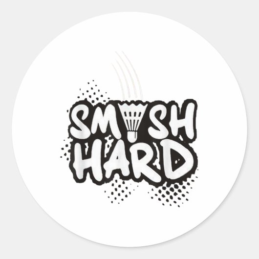 Badminton Smash Harde Kampioenscadeau Ronde Sticker (Voorkant)