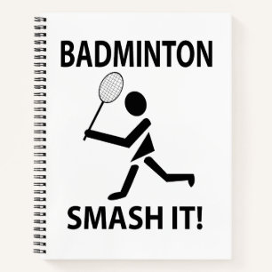 Badminton Smash het sportspeler coach badminton Notitieboek