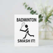 Badminton Smash It Sport Badminton Briefkaart (Staand voorkant)