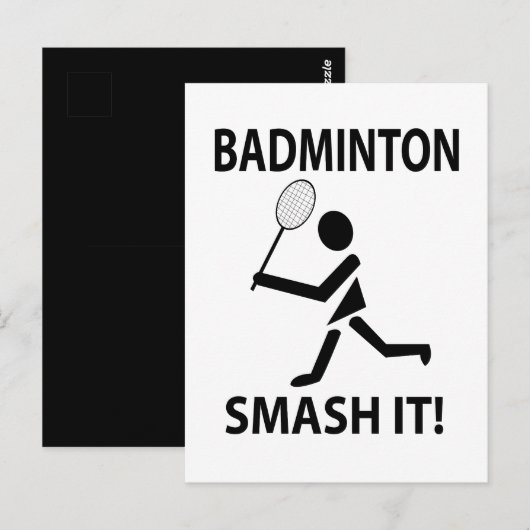 Badminton Smash It Sport Badminton Briefkaart (Voorkant / Achterkant)