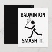 Badminton Smash It Sportbadminton Briefkaart (Voorkant / Achterkant)