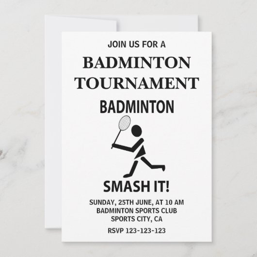 Badminton Smash It Sportbadminton Kaart (Voorkant)
