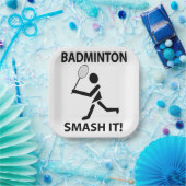 Badminton Smash It Sportspeler Badminton Party Papieren Bordje (Feest)
