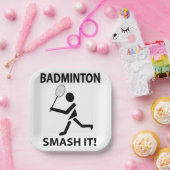 Badminton Smash It Sportspeler Badminton Party Papieren Bordje (Feest)