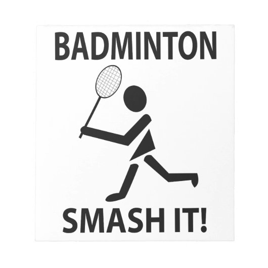 Badminton Smash It Sportspeler Coach Badminton Notitieblok (Voorkant)