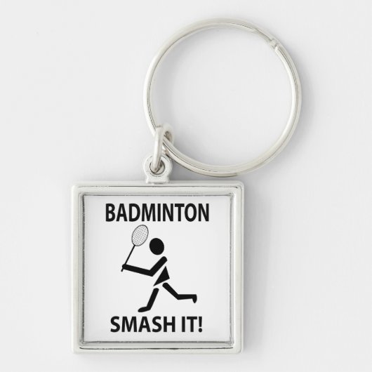 Badminton Smash It Sportspeler Coach Badminton Sleutelhanger (Voorkant)