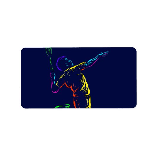 Badminton smash shot etiket (Voorkant)