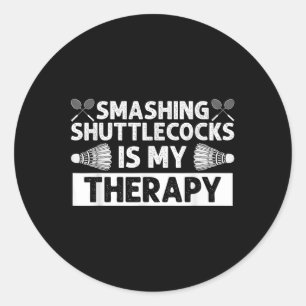 Badminton Smashing Shuttles Racquet Sport Ronde Sticker